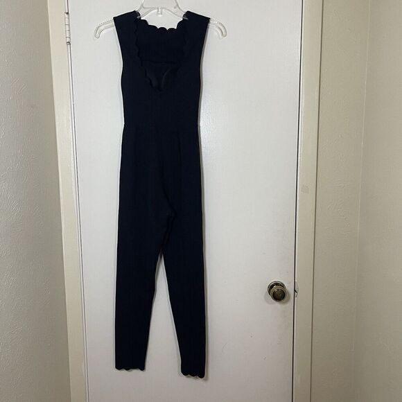 MARYSIA Maria Long Leg Midnight black navy scallop hem jumpsuit XS $419 - Picture 8 of 11